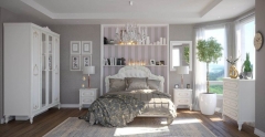 Комплект мебели для спальни Любимый дом Луиза 1 Алебастр Шампань