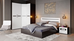 Спальня SMART мебель Фьюжн 1 Белый глянец Венге Линум