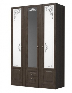 Шкаф трехдверный для платья и белья Марибель Ева-11 05 Шоколад Венге