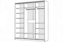 Шкаф-купе 2-х дверный Народная мебель Виктория 2000х584х2300, Белый 20ДЗДЗ-Б 310-1213