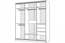 Шкаф-купе 2-х дверный Народная мебель Виктория 2000х584х2300, Белый 20ДЗДЗ-ЯППШ-Б 310-1613