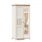 Шкаф Любимый дом двухстворчатый с зеркалами Вилладжио Алебастр/Дуб золотой