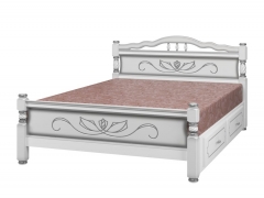 Кровать Браво Карина-5 200х160 с выкатными ящиками Белый жемчуг