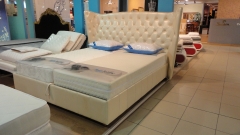 Кровать Gruppo 396 Леонарда Prestige Beige Perlato натуральная кожа