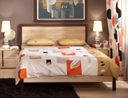 Кровать 1600 Глазовская МФ BAUHAUS 2 Дуб Сонома/Орех шоколадныйспальня