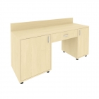 Стол с 2-мя тумбами и бортиком левый Рива LIGHT С-СТ-170 Л Клен