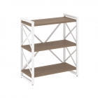 Стеллаж на регулируемых опорах - 3 полки Рива LOFT VR.L-MST.O-3.8 Металл белый Тиквуд темный