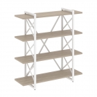 Стеллаж на регулируемых опорах - 4 полки Рива LOFT VR.L-MST.O-4.8V Металл белый Дуб Аттик