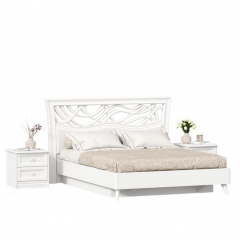 Кровать двуспальная 1600 с подъемным механизмом Любимый дом Джулия с тумбами Белая