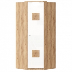 Шкаф угловой с декоративными накладками Любимый дом Фиджи ЛД 659.248.000 Дуб Золотой Белый