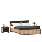 Кровать двуспальная 1600 с тумбами Любимый дом Техно 06 Дуб Золотой Черный