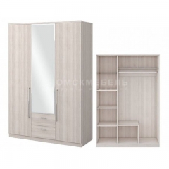 Шкаф 3-х дверный с 2-мя ящиками с зеркалом Омскмебель Роксана Шк64