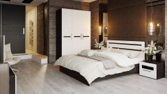 Спальня SMART мебель Фьюжн 3 Белый глянец Венге Линум
