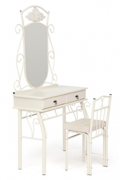 Столик туалетный Tetchair CANZONA столик/зеркало + стул белый