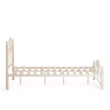 Кровать Tetchair CANZONA Wood slat base дерево гевея/металл, 120200 см middle bed, Белый butter white