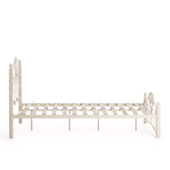 Кровать Tetchair CANZONA Wood slat base дерево гевея/металл, 120200 см middle bed, Белый butter white