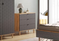 Комод Мебельград Денвер 3 ящ Дуб вотан/Графит Р-810