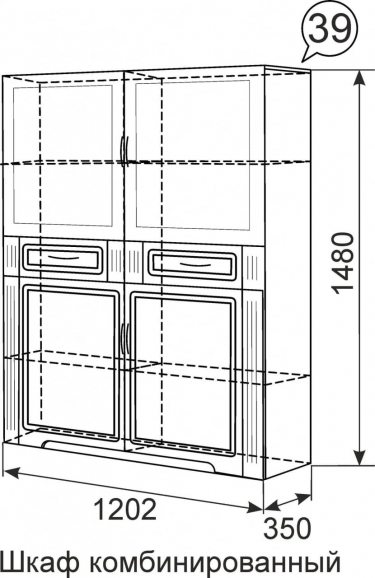 Шкаф комбинированный Ижмебель Виктория 39