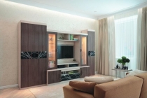 Гостиная Николь Омскмебель Ясень Шимо светлый/Ясень Шимо темный