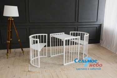 Кровать-трансформер 6-в-1 Седьмое Небо Merry Happy 01 Белая