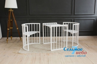 Кровать-трансформер 6-в-1 Седьмое Небо Merry Happy 01 Белая