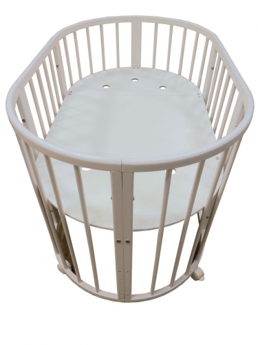 Кровать-трансформер с двумя матрасами и маятником Седьмое Небо Merry Happy Mini матовая Слоновая кость 3 в 1