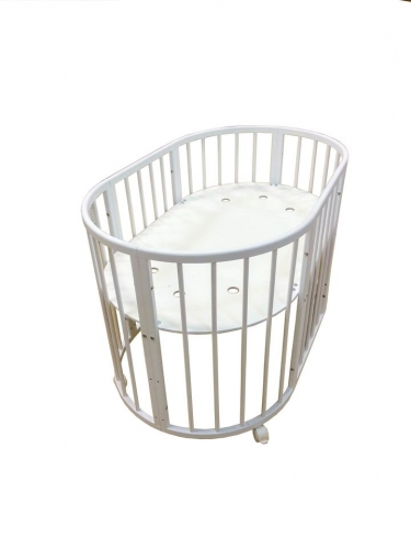 Кровать-трансформер с двумя матрасами и маятником Седьмое Небо Merry Happy Mini матовая Слоновая кость 3 в 1