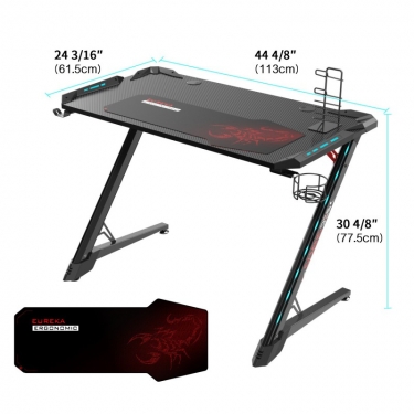 Геймерский стол с RGB подсветкой Eureka Eureka Z1-S Pro