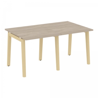 Стол переговорный 2 столешницы Рива ONIX WOOD OW.PRG-2.0 Тиквуд Светлый/Светлый