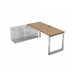 Стол рабочий, прямолинейный три опоры, левый ALSAV GLOSS LINE НСТЛ-О.974 Teakwood