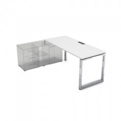 Стол рабочий, прямолинейный три опоры, левый ALSAV GLOSS LINE НСТЛ-О.994 Белый Премиум