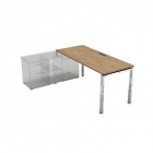 Стол рабочий, прямолинейный три опоры, левый ALSAV GLOSS LINE НСТЛ-П.984 Teakwood