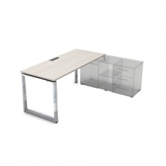 Стол рабочий, прямолинейный три опоры, правый ALSAV GLOSS LINE НСТП-О.989 Ivory