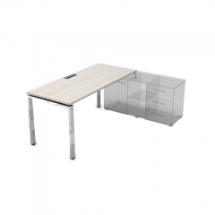 Стол рабочий, прямолинейный три опоры, правый ALSAV GLOSS LINE НСТП-П.974 Ivory