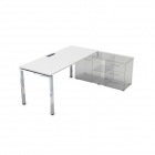 Стол рабочий, прямолинейный три опоры, правый ALSAV GLOSS LINE НСТП-П.996 Белый Премиум