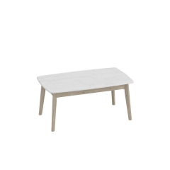 Стол журнальный Мебельград Калгари 06 Дуб натуральный светлый-белый матовый