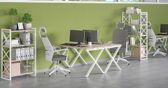 Стол рабочий Рива LOFT VR.L-SRX-2.7 Металл белый Денвер светлый