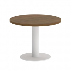 Стол журнальный круглый Рива HOME OFFICE VR.SP-5-60.1G Орех Гварнери/Белый металл