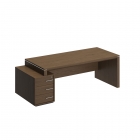 Стол руководителя правый на опорной тумбе малой Unitex VELAR ВЛ 149 ДТ Дуб табачный