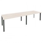 Стол переговорный 2 столешницы Рива ONIX O.MP-PRG-2.4 Денвер Светлый/Антрацит