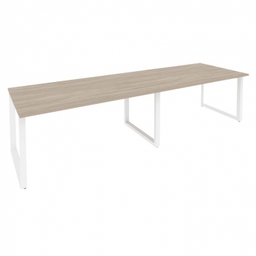 Стол переговорный 2 столешницы Рива ONIX O.MO-PRG-2.4 Тиквуд Светлый/Белый