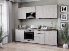 Кухонный гарнитур Любимый дом Джамис 2400 Черный Белый камень