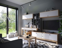 Набор мебели для гостиной Любимый дом Бари 2 Дуб Золотой Оник серый Белый