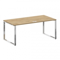 Стол руководителя прямой без тумбы Рива SHIFT SK.SR-180 Тиквуд Светлый/Белый Брилиант