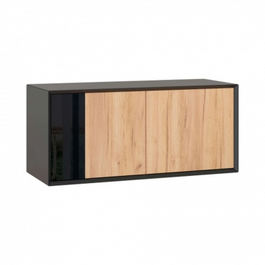 Антресоль двухдверная Любимый дом Неаполь ЛД 134.070.000 Черный Дуб Золотой