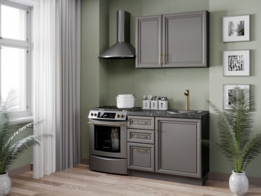 Шкаф для посуды 600 с 4 дверями Любимый дом Джелатто ЛД 241.470.000.157 Черный Оникс серый