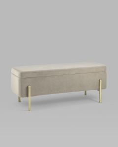 Банкетка с ящиком Stool Group Болейн gold велюр Бежевый