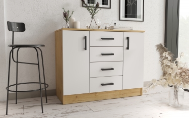 Комод к1000-2д МАГ-РИВЕР Дуб вотан/Белый