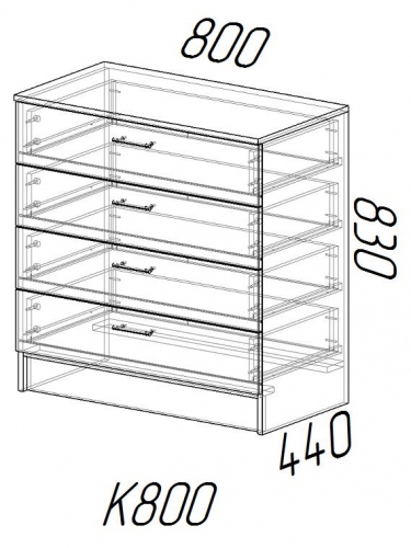 Комод к800 МАГ-РИВЕР Белый