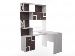 Стол письменный угловой с надстройкой Омега 16 МАГ-РИВЕР Анкор светлый/Анкор темный
